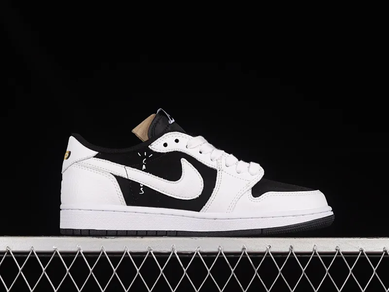All categories Air Jordan Jordan series basketball shoes Air Jordan 1 Low Travis Scott x Air Jordan 1 Low OG AJ1 Joe 1 black and white panda reverse inverted hook joint casual sports basketball shoes DM7866-101